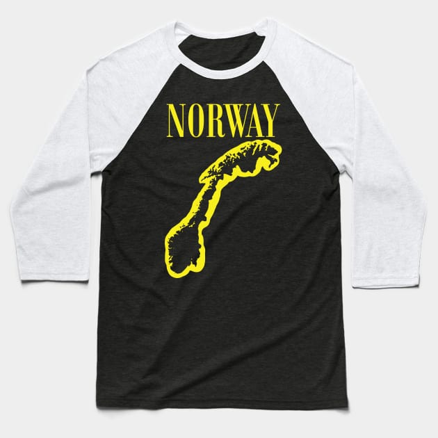 Vibrant NorwayUnleash Your 90s Grunge Spirit! Smiling Squiggly Mouth Dazed Face Baseball T-Shirt by pelagio